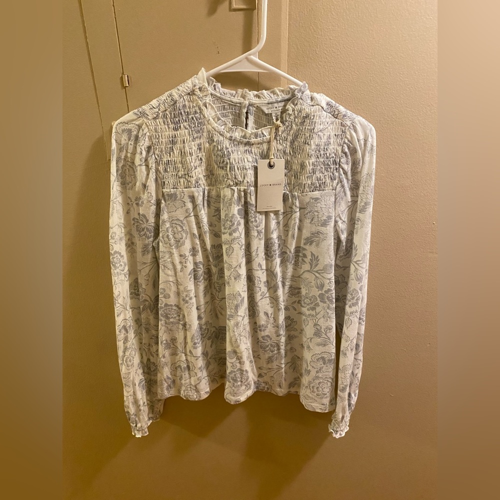 Lucky Brand long-sleeve peasant top